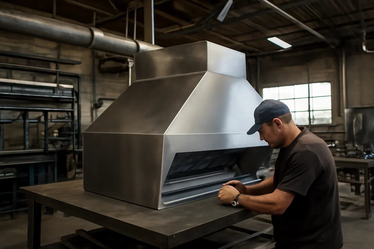 Restaurant Hoods & Exhaust project planning at a custom metal fabrication shop