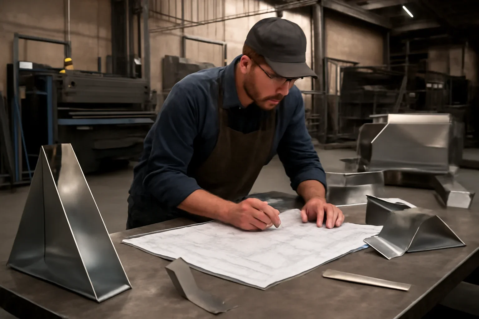 Architectural Sheet Metal project planning at a custom metal fabrication shop