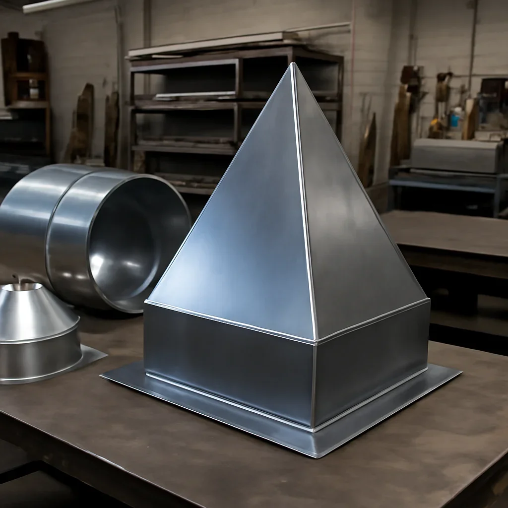 Custom fabricated metalwork related to architectural sheet metal