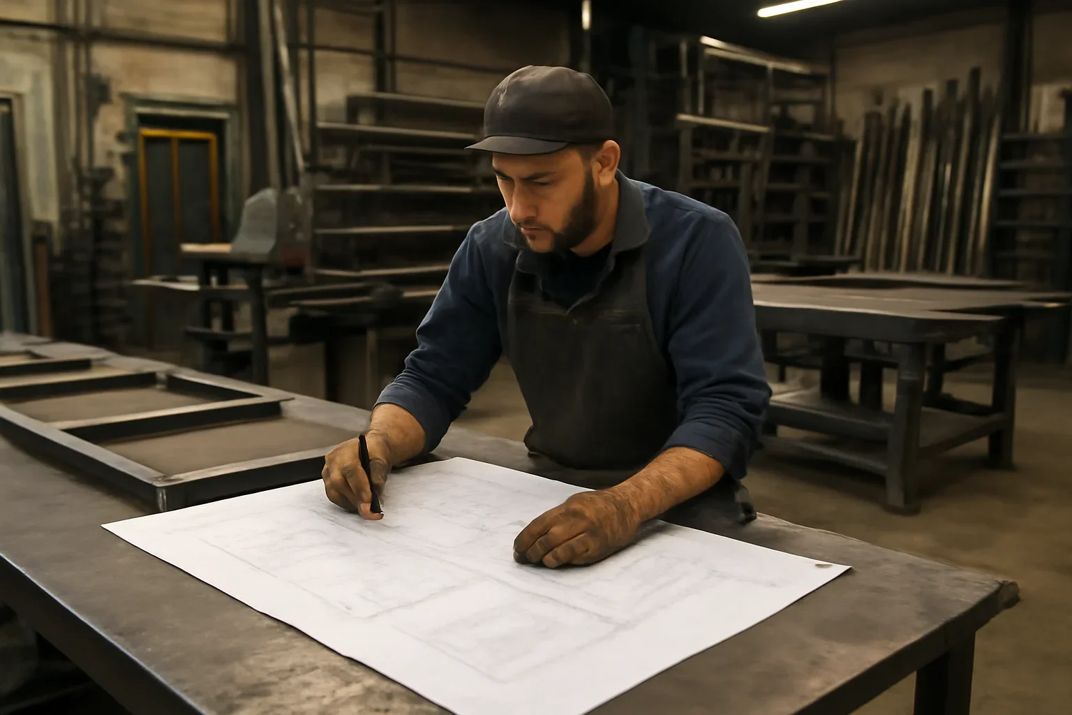 Custom Metal Fabrication project planning at a custom metal fabrication shop