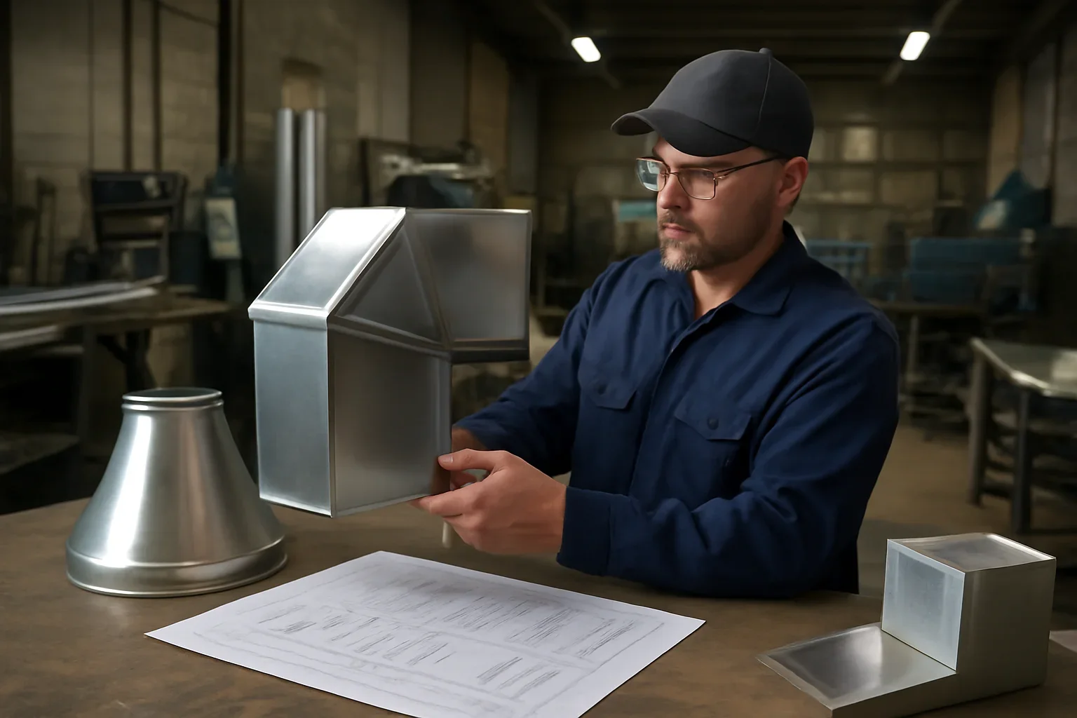 Ductwork & HVAC Sheet Metal project planning at a custom metal fabrication shop