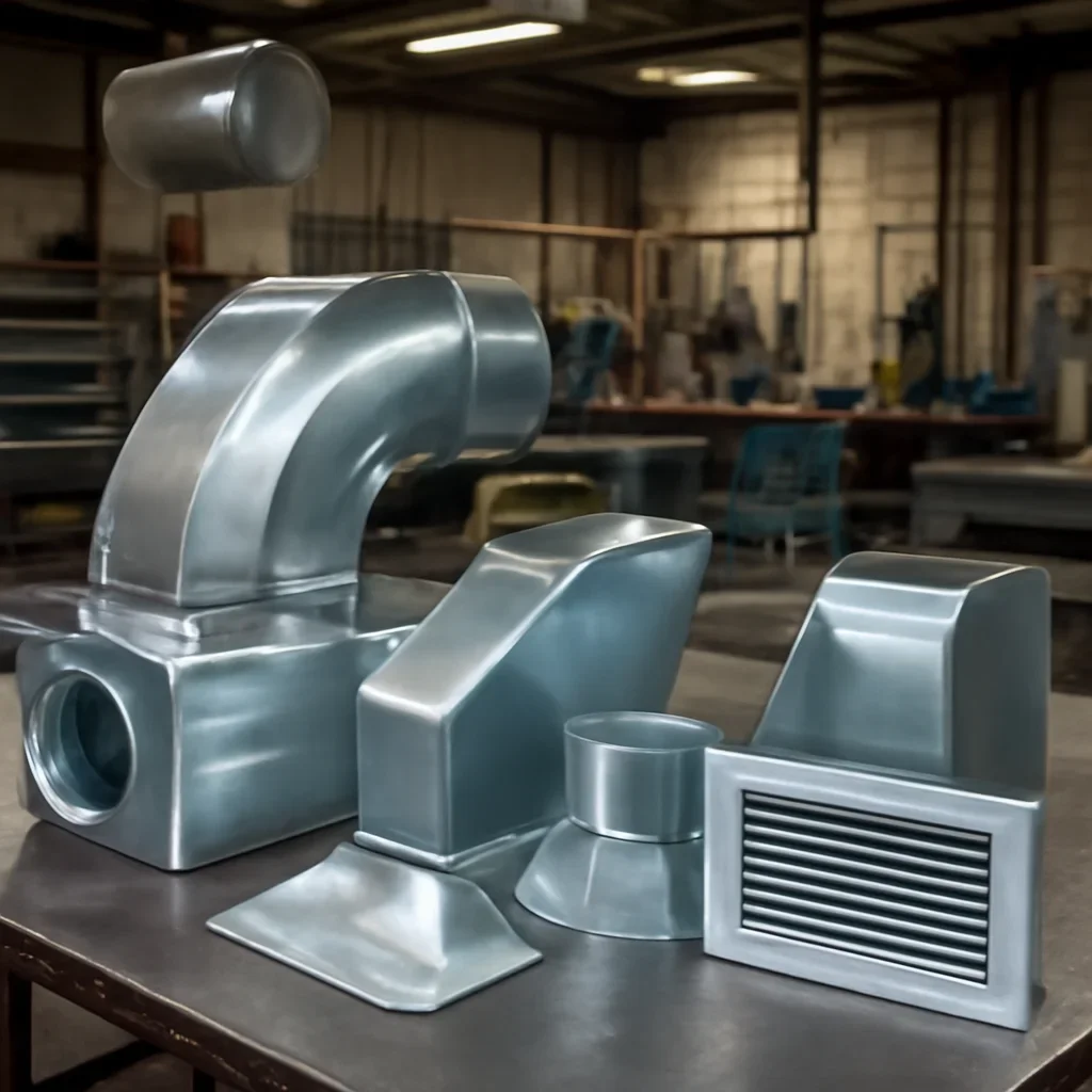 Custom fabricated metalwork related to ductwork & hvac sheet metal