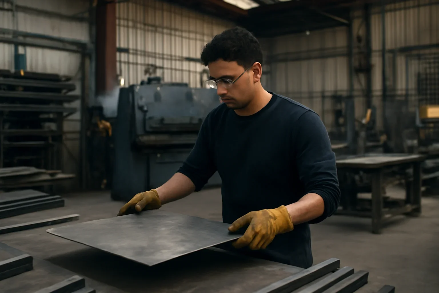 Features project planning at a custom metal fabrication shop