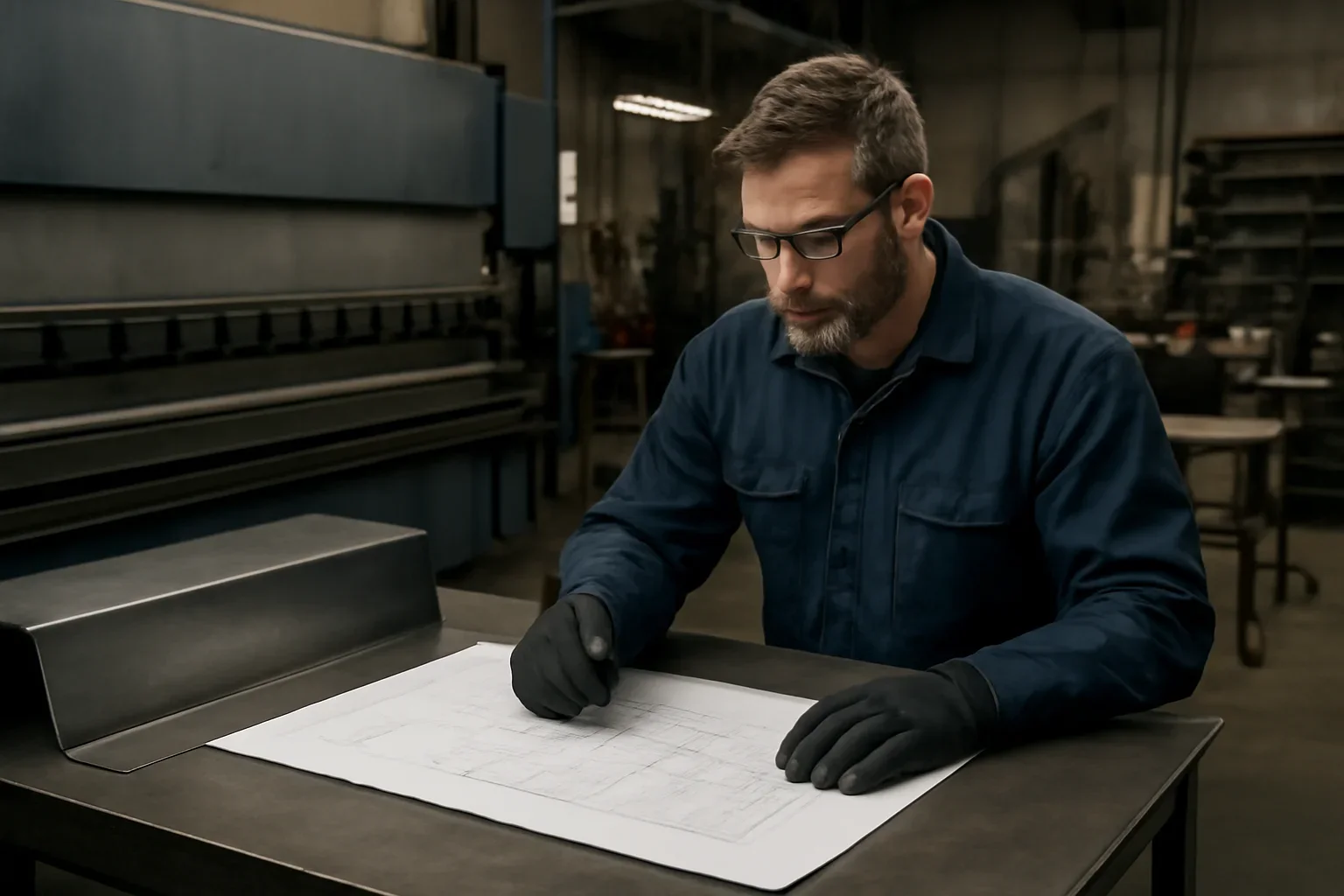 Metal Bending & Forming project planning at a custom metal fabrication shop