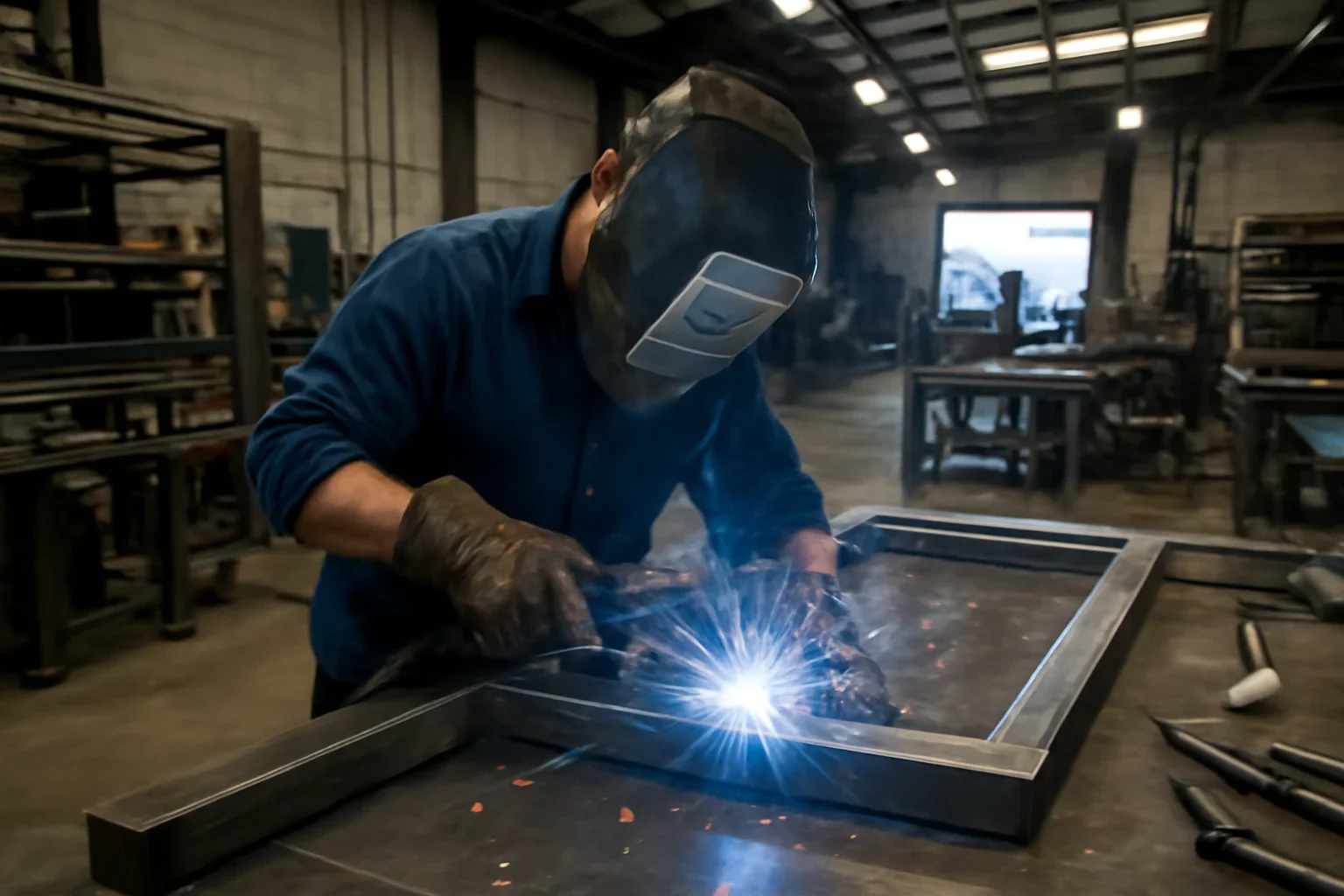 Welding Services project planning at a custom metal fabrication shop