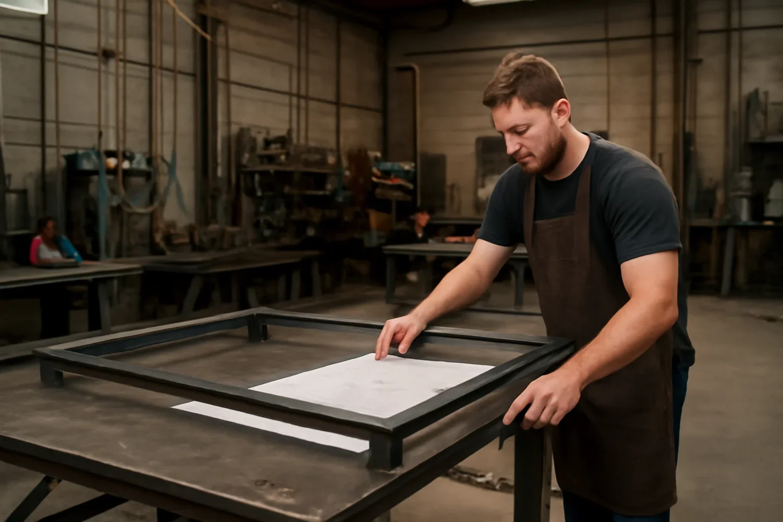 Gallery project planning at a custom metal fabrication shop