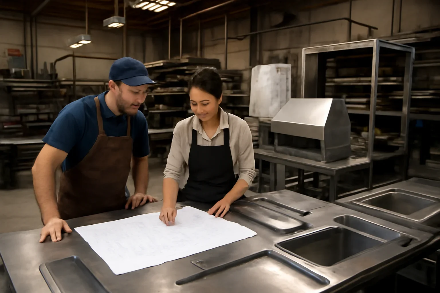 Restaurants & Foodservice project planning at a custom metal fabrication shop