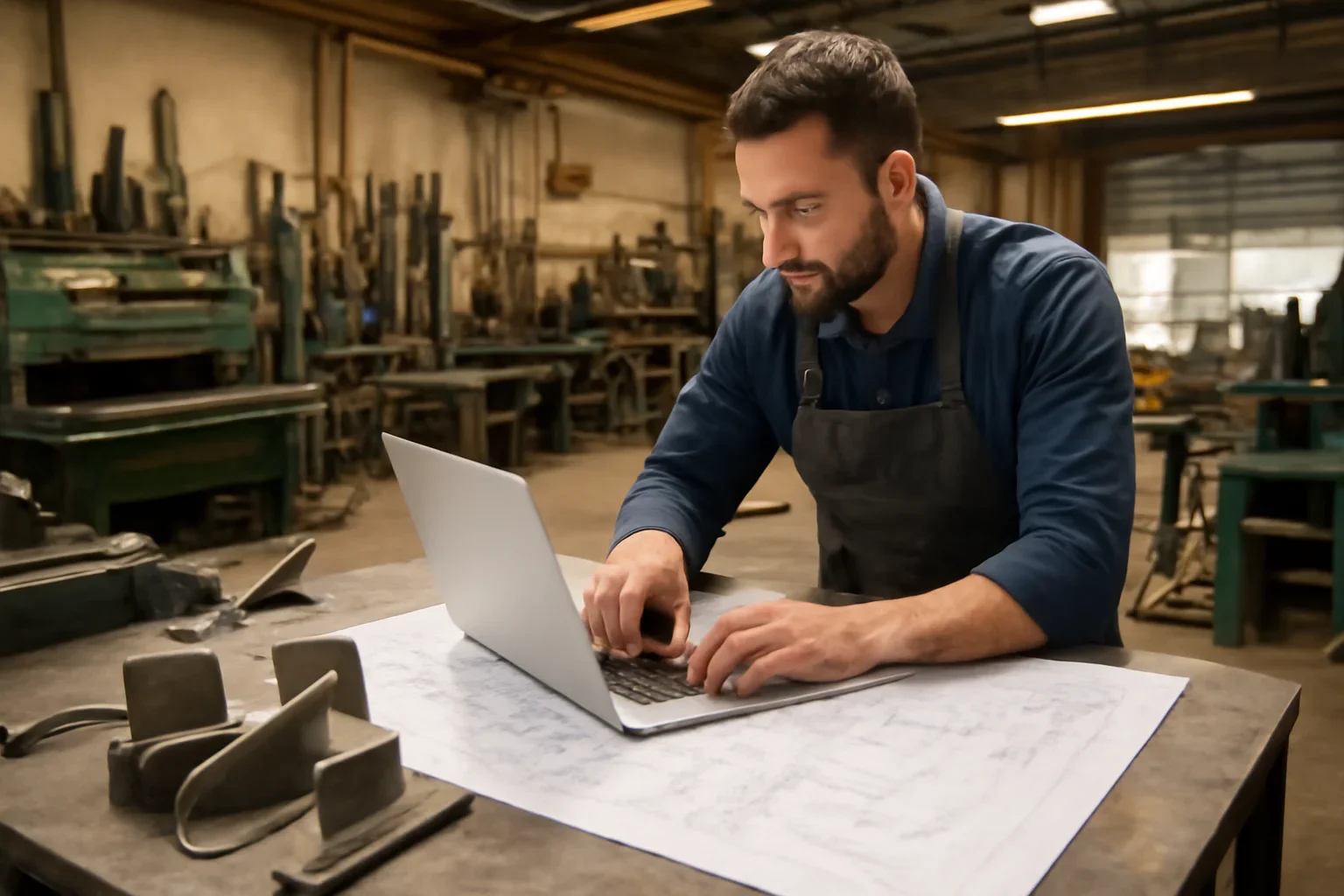 File Upload & RFQ project planning at a custom metal fabrication shop