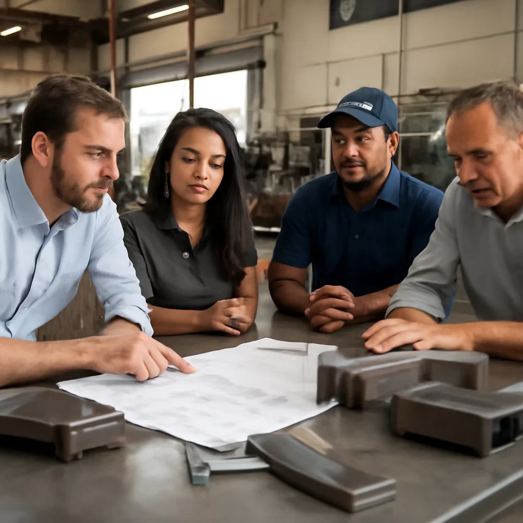 Project planning meeting for custom metal fabrication in Canyon Country, CA