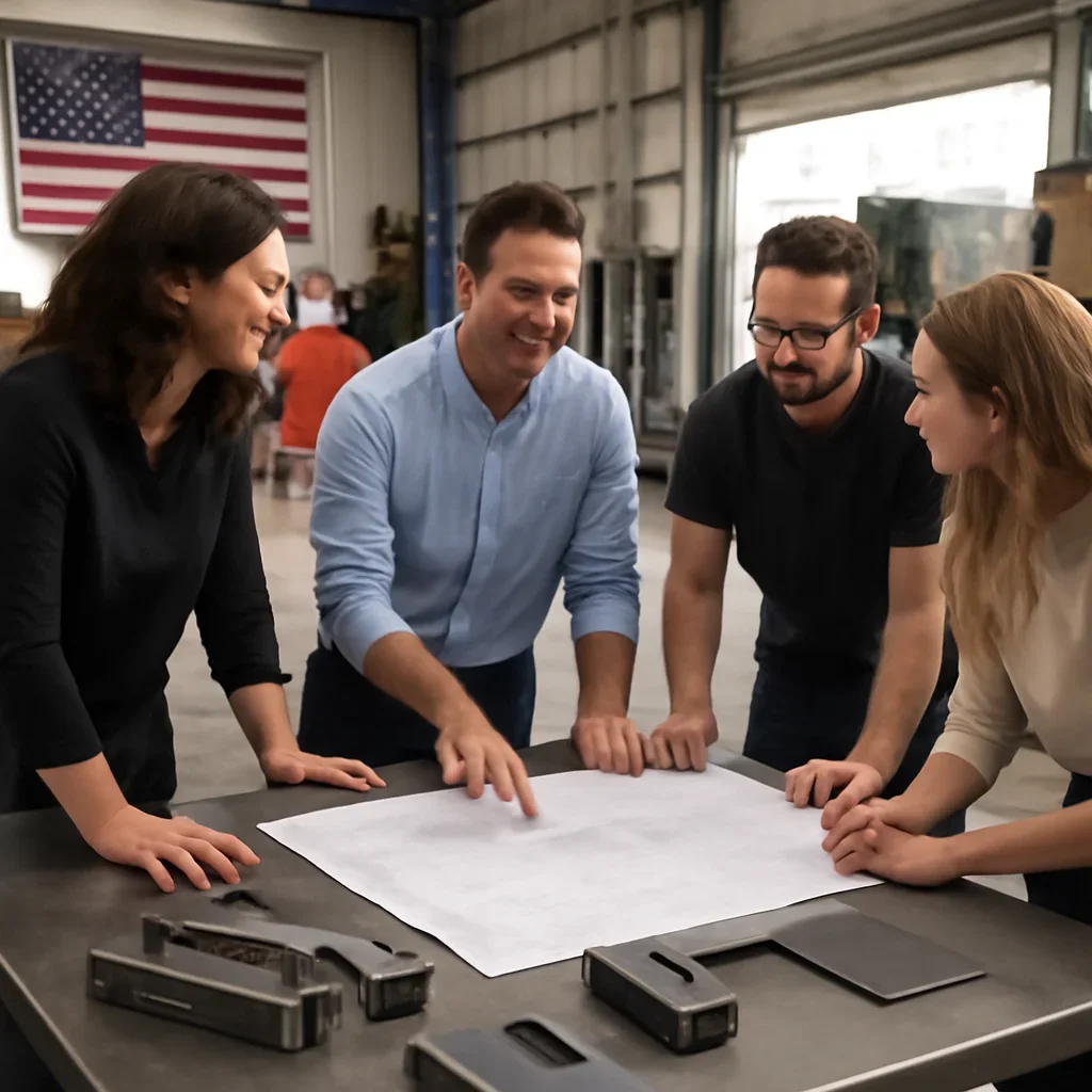 Project planning meeting for custom metal fabrication in Santa Clarita, CA