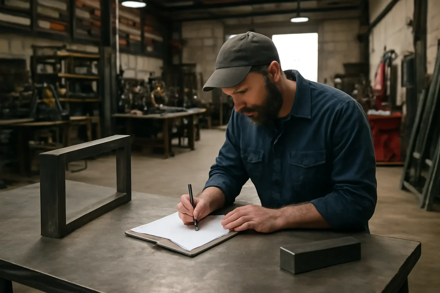 Request a Quote project planning at a custom metal fabrication shop