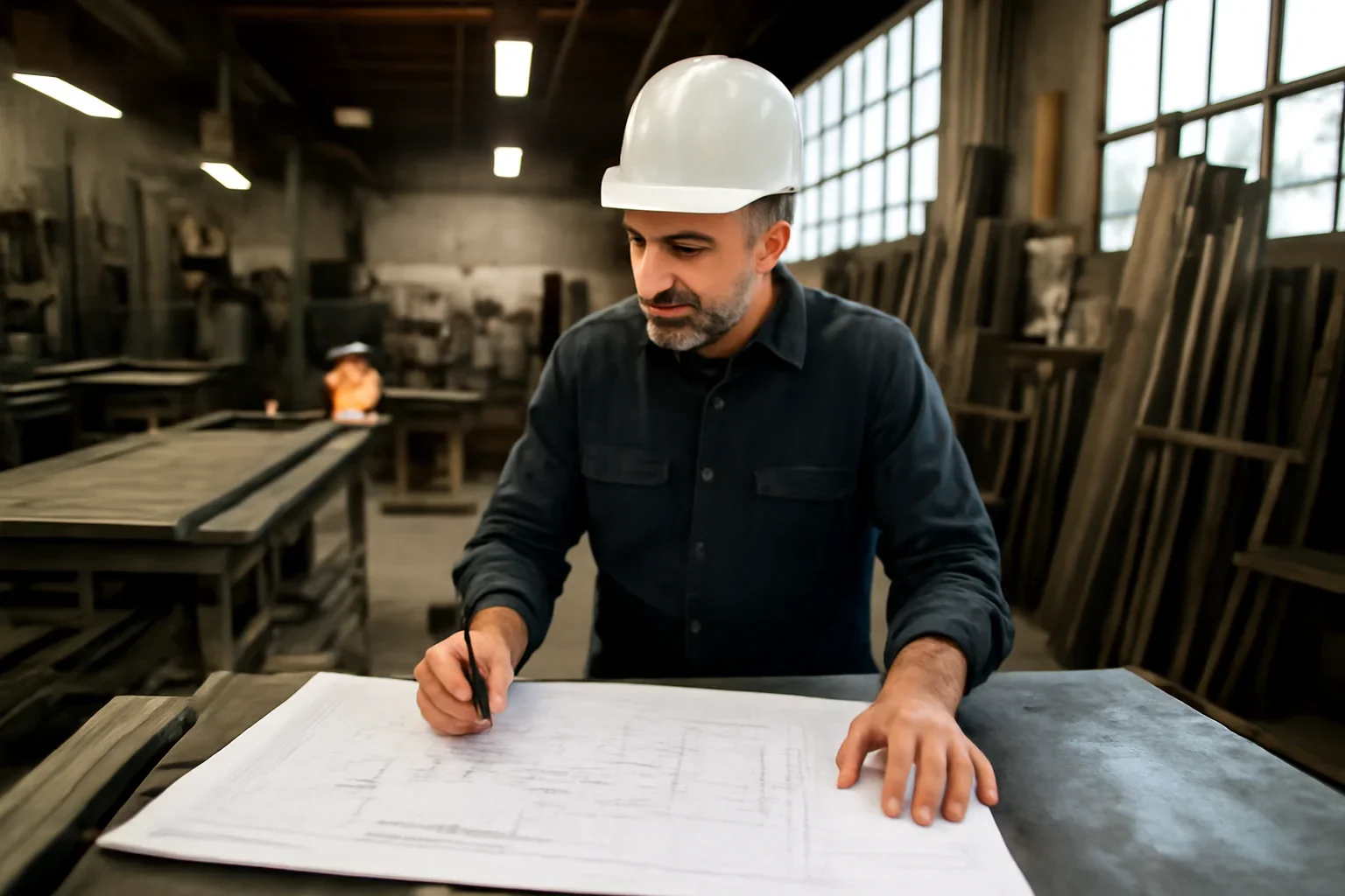 For General Contractors project planning at a custom metal fabrication shop