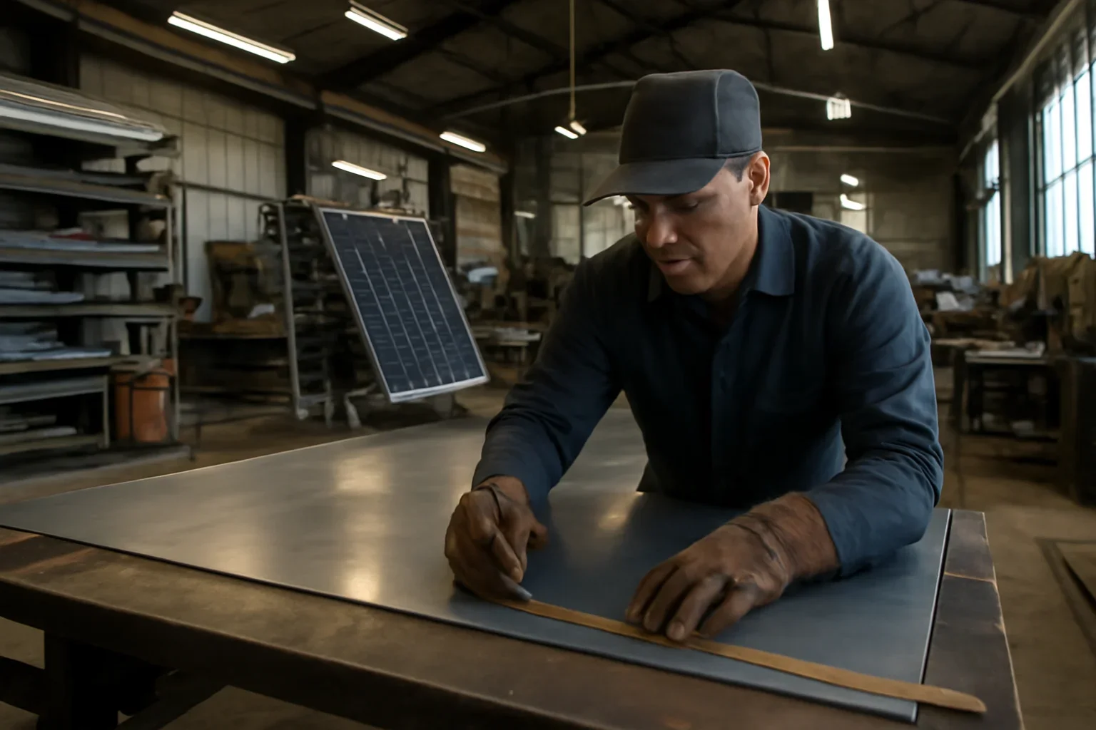 For Solar & Roofing Projects project planning at a custom metal fabrication shop