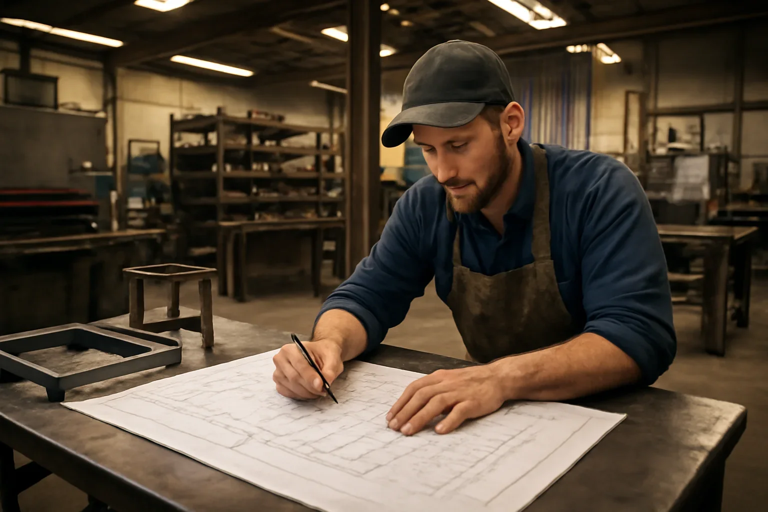 Solutions project planning at a custom metal fabrication shop