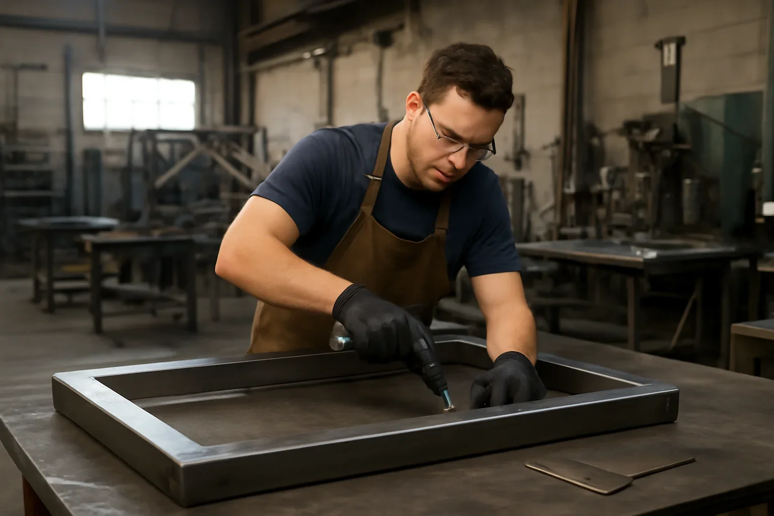 Finish Options project planning at a custom metal fabrication shop